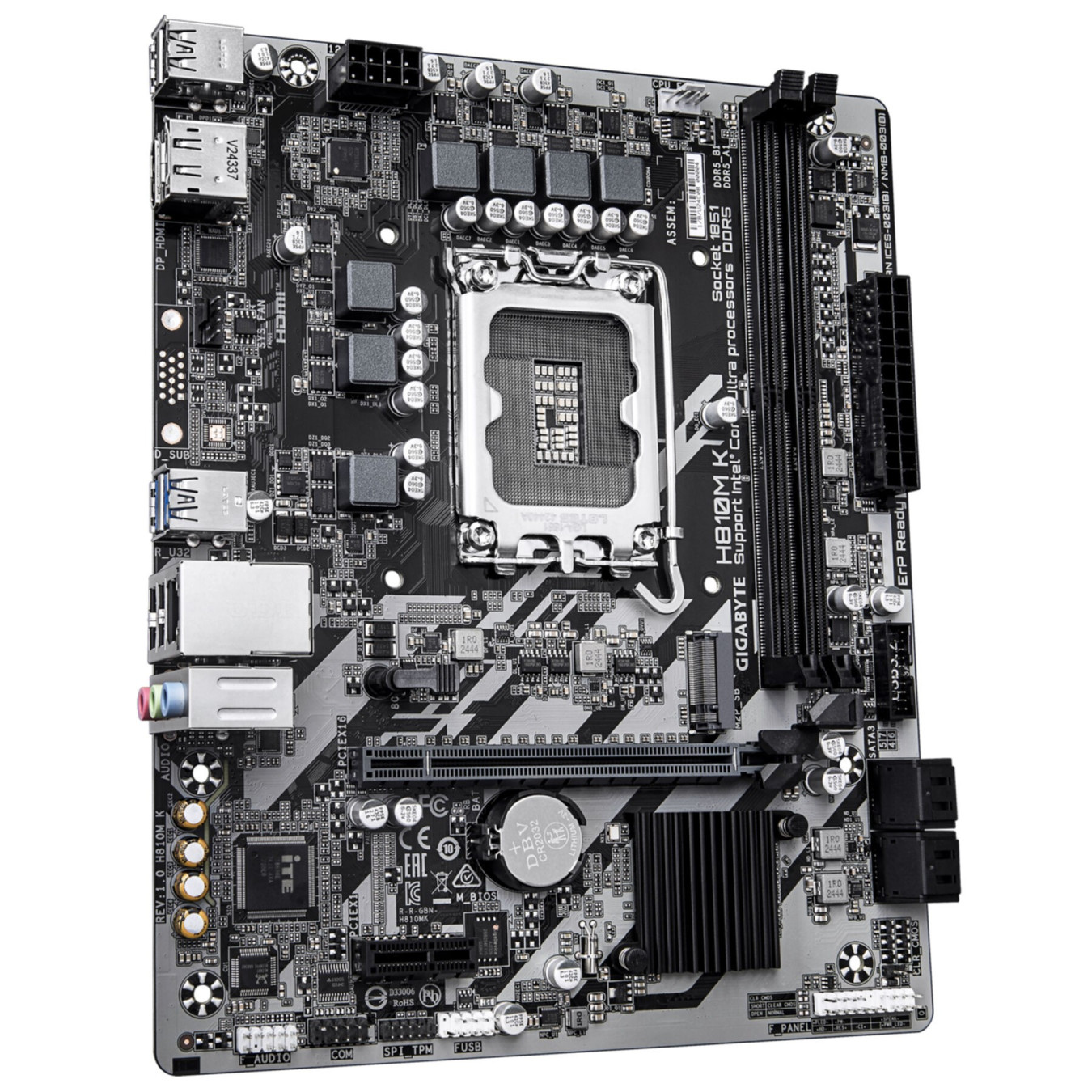 Gigabyte GA-H810M K - LGA1851 Micro-ATX Motherboard - DDR5, 2x DIMM, Up to 128GB, PCIe 4.0 — Buy in Cyprus with Fast Delivery