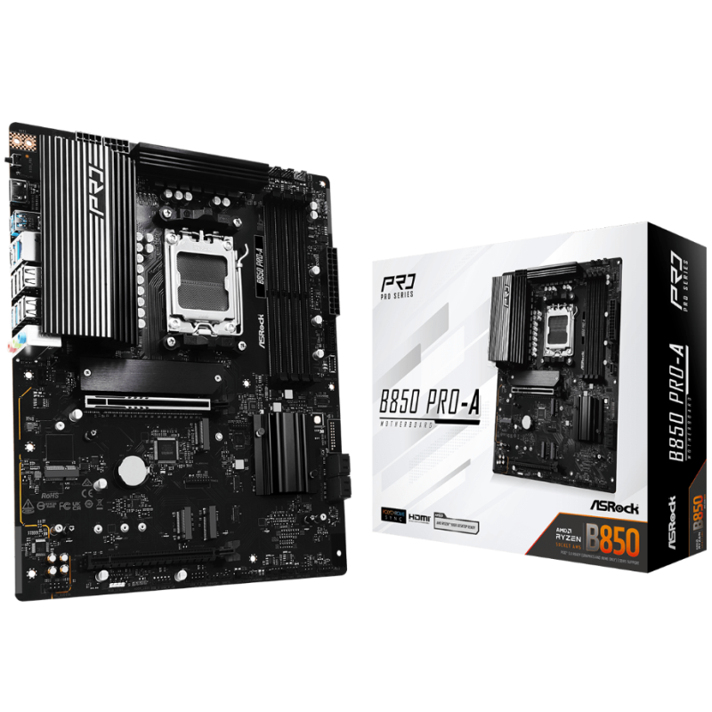 Buy ASRock B850 Pro-A - AM5 ATX Motherboard - DDR5, 4x M.2, 256GB, PCIe 5.0, 2.5... in Cyprus, Nicosia, Limassol, Larnaka, Pafos