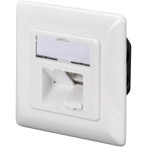 DIGITUS CAT 6A Netzdose - White - Shielded, Flush-Mounted, 2 x RJ-45, 1 module, Cat6A — Buy in Cyprus with Fast Delivery