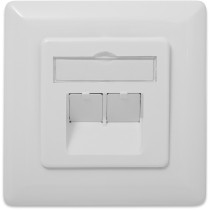 DIGITUS CAT 6A Netzdose - White - Shielded, Flush-Mounted, 2 x RJ-45, 1 module, Cat6A — Buy in Cyprus with Fast Delivery