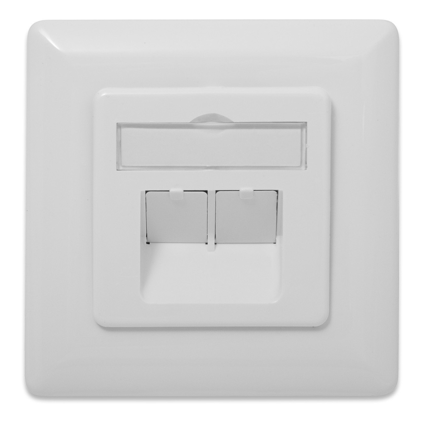 DIGITUS CAT 6A Netzdose - White - Shielded, Flush-Mounted, 2 x RJ-45, 1 module, Cat6A — Buy in Cyprus with Fast Delivery