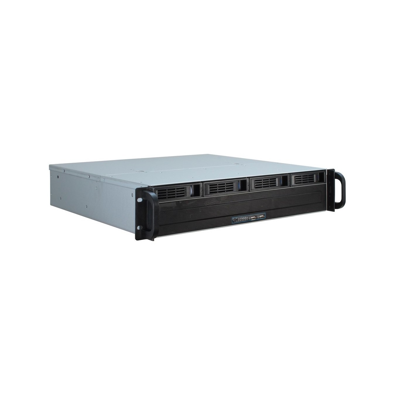 Inter-Tech IPC 2U-2404S - 2U Rackmount chassis - Black/Silver, Micro-ATX — Buy in Cyprus with Fast Delivery