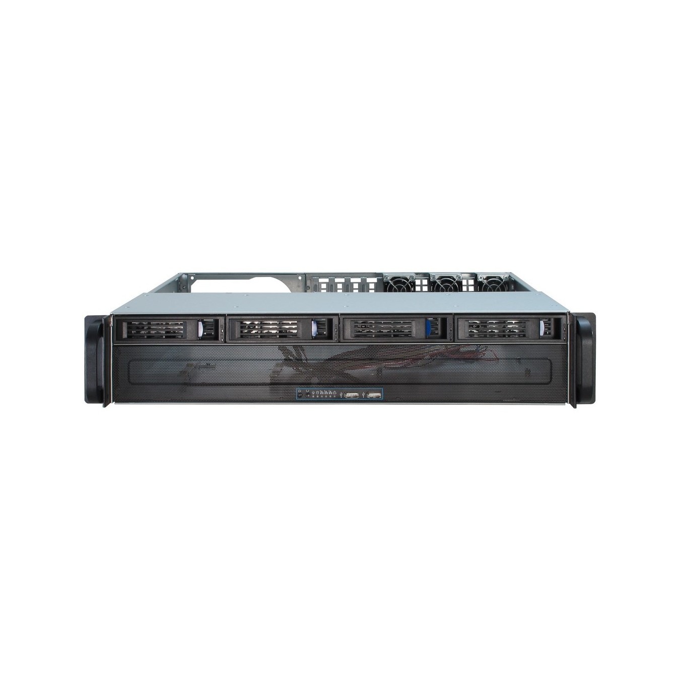 Inter-Tech IPC 2U-2404S - 2U Rackmount chassis - Black/Silver, Micro-ATX — Buy in Cyprus with Fast Delivery