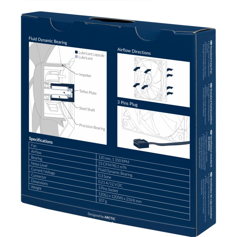 Buy 120mm Arctic F12 - F12 - Black, 4-pin PWM, 25mm thick in Cyprus, Nicosia, Limassol, Larnaka, Pafos