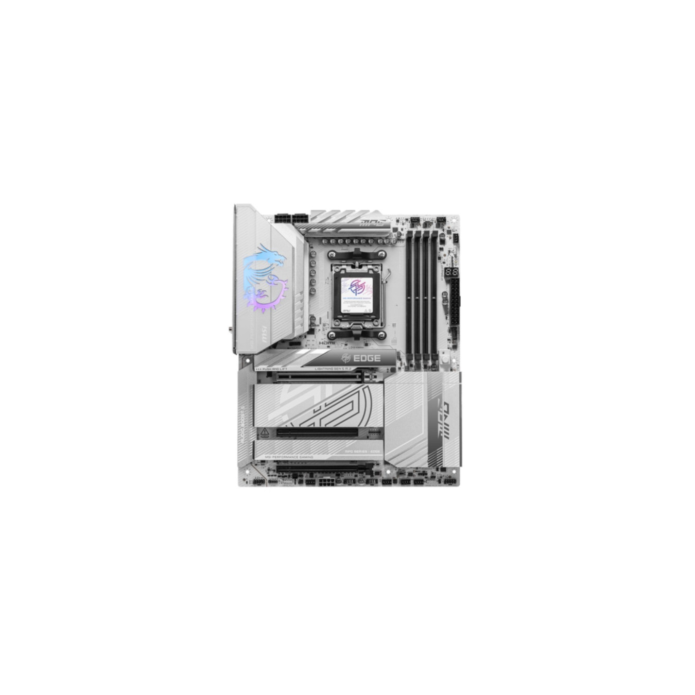 MSI MPG X870E EDGE TI WIFI - AM5 ATX Motherboard - White, DDR5, 256GB, PCIe 5.0, Wi-Fi 7, USB4, 5G LAN