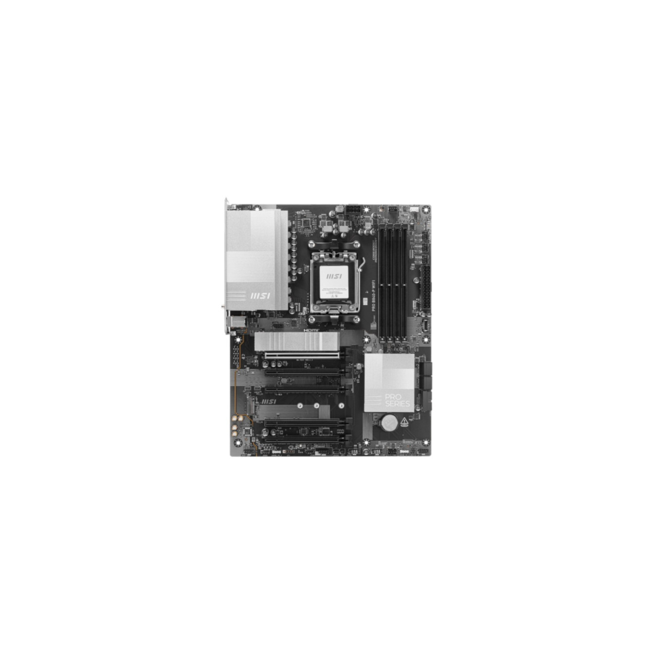 MSI PRO B840-P WIFI - AM5 ATX Motherboard - DDR5, 4x DIMM (256GB), 2x M.2, 2.5Gb LAN, USB-C, RGB, Black
