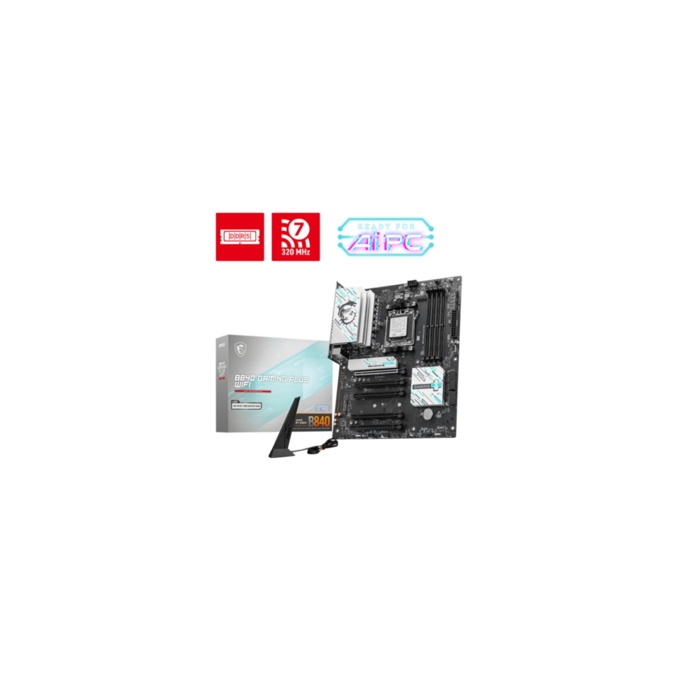 MSI B840 GAMING PLUS WIFI - AM5 ATX Motherboard, DDR5 4x DIMM (256GB), Wi‑Fi 7, 2.5Gb LAN, HDMI 2.1
