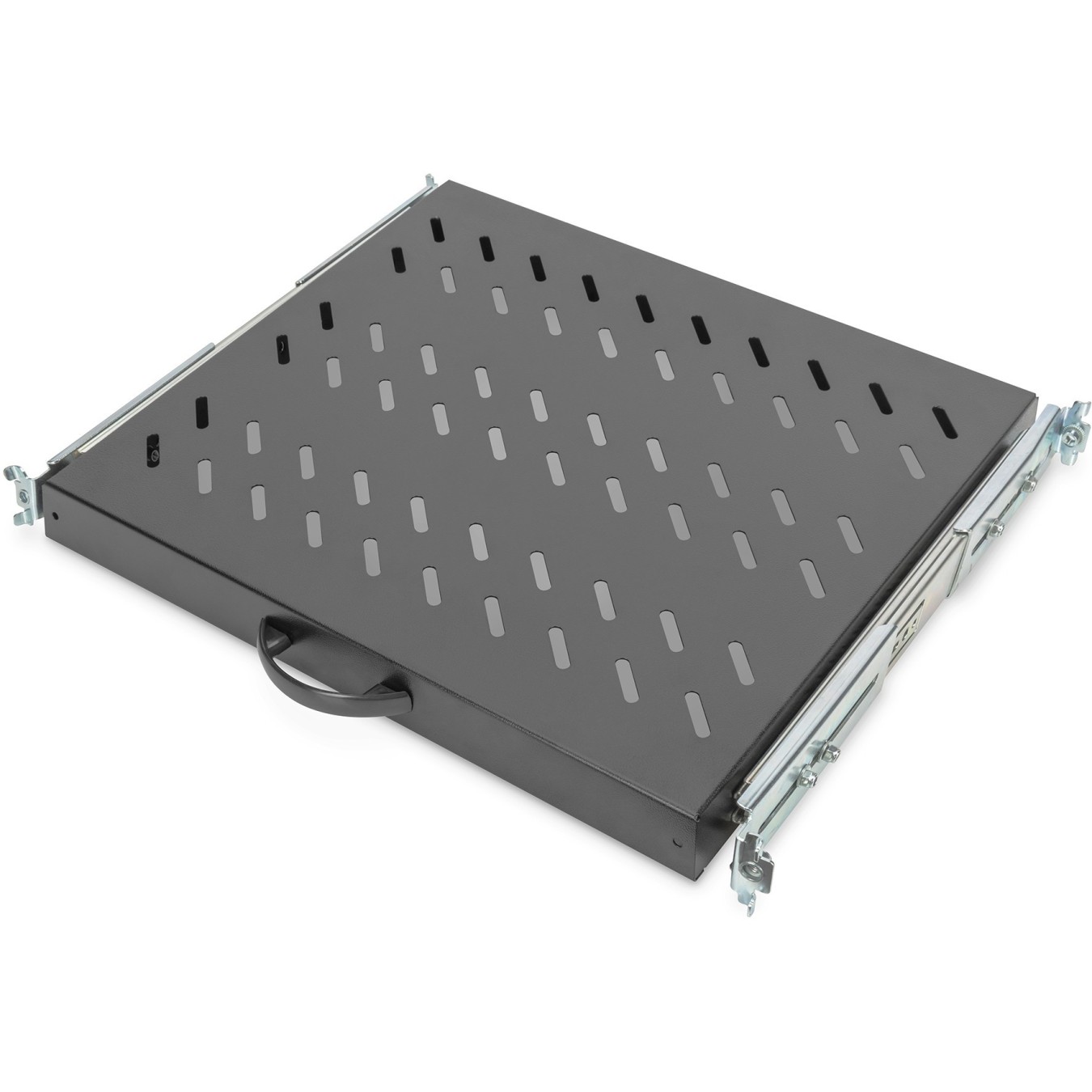 DIGITUS Fachboden 1HE 30x483x385mm - Extendible Sliding Shelf 1U, Black, 25 kg — Buy in Cyprus with Fast Delivery