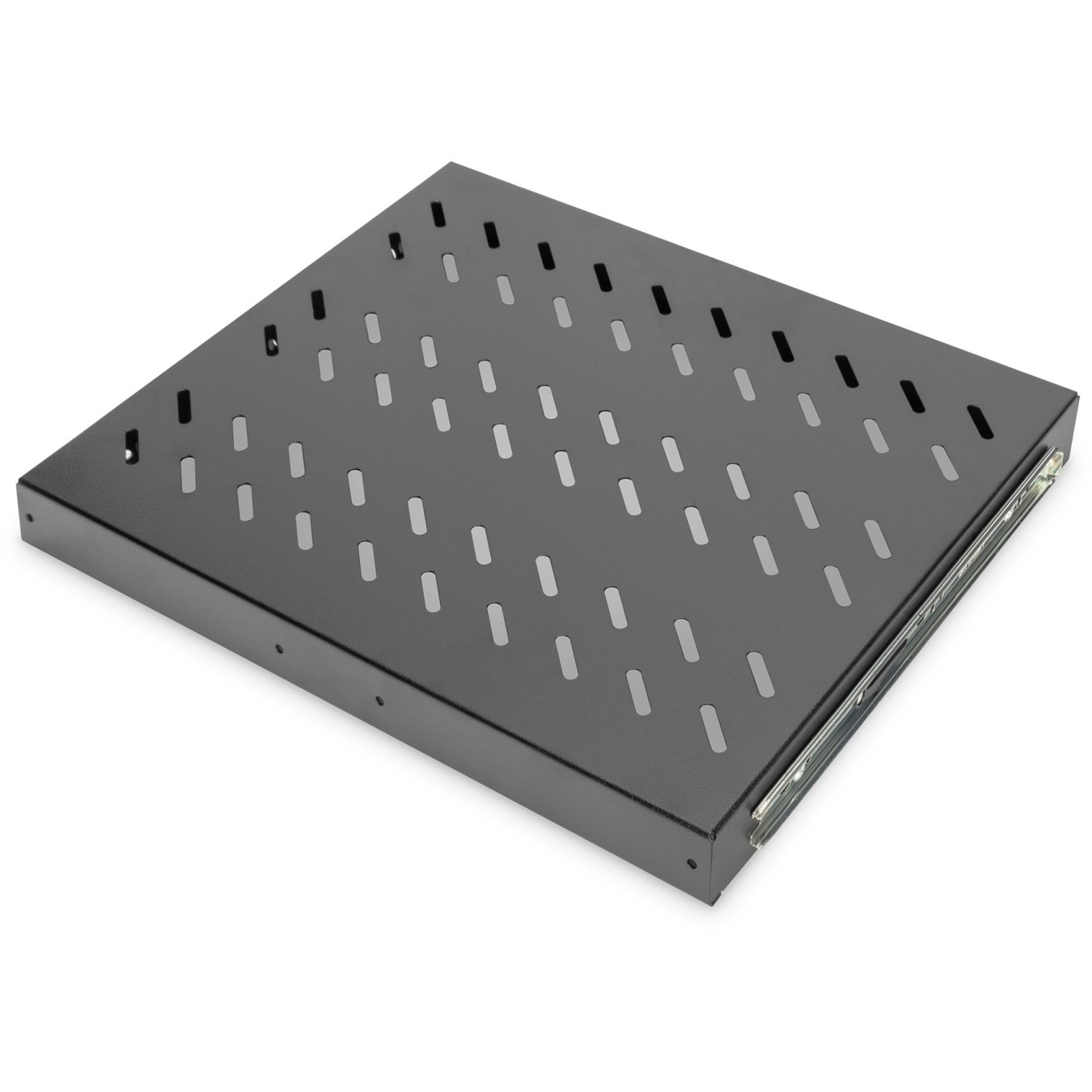DIGITUS Fachboden 1HE 30x483x385mm - Extendible Sliding Shelf 1U, Black, 25 kg — Buy in Cyprus with Fast Delivery