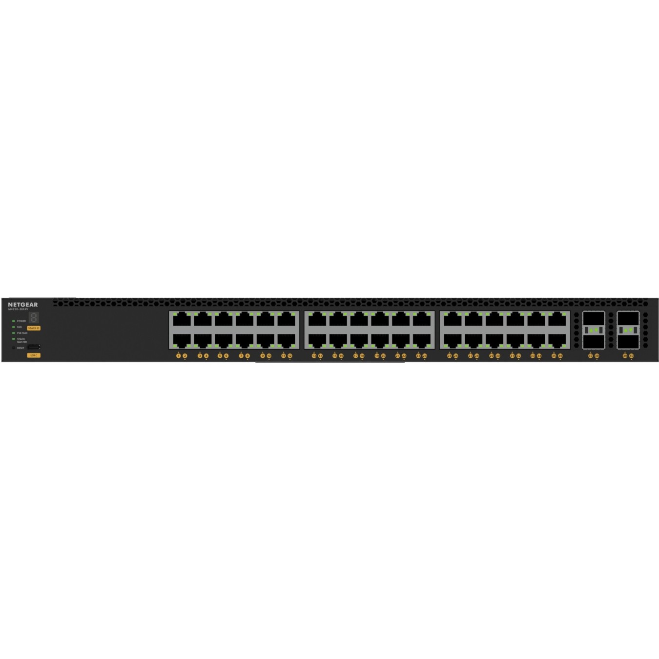 48-Port PoE Managed Switch - M4350-36X4V - Black DDR4-SDRAM 4096 MB, ARM Cortex-A57 1.8 GHz — Buy in Cyprus with Fast Delivery