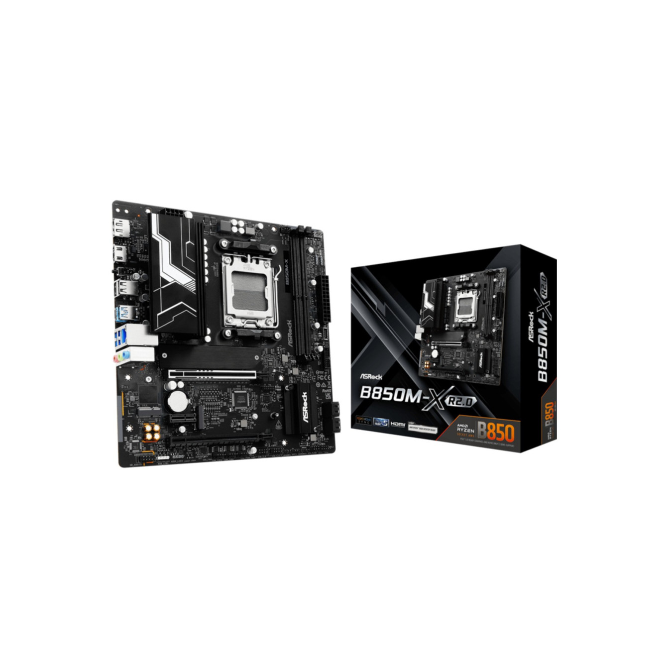 ASRock B850M-X R2.0 - AM5 Socket Micro-ATX Motherboard, DDR5, Up to 128GB RAM — Buy in Cyprus with Fast Delivery