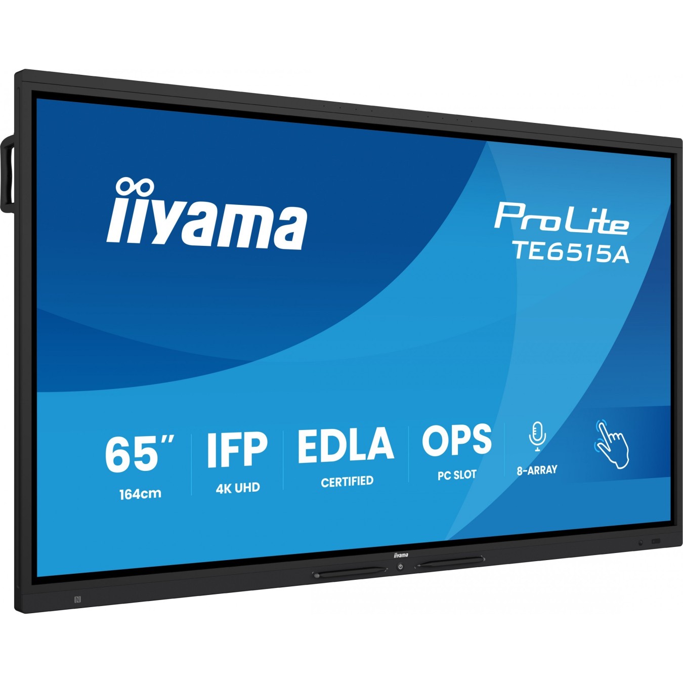 IIYAMA DS TE6515A 65'' 4K IPS Touch Interactive Flat Panel - TE6515A - Black, 65in, Android 14, 2x HDMI, DP, USB-C, 5x USB