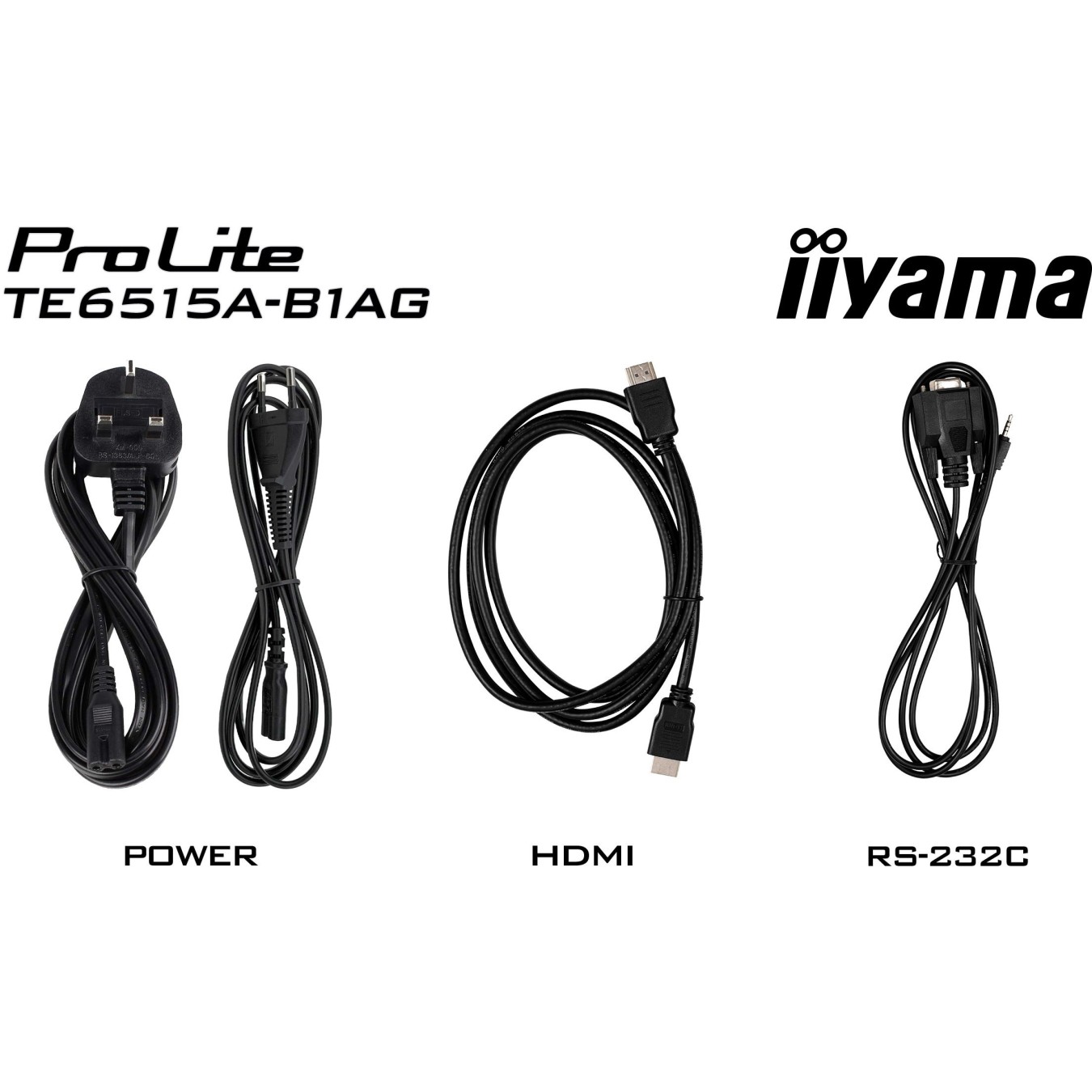IIYAMA DS TE6515A 65'' 4K IPS Touch Interactive Flat Panel - TE6515A - Black, 65in, Android 14, 2x HDMI, DP, USB-C, 5x USB