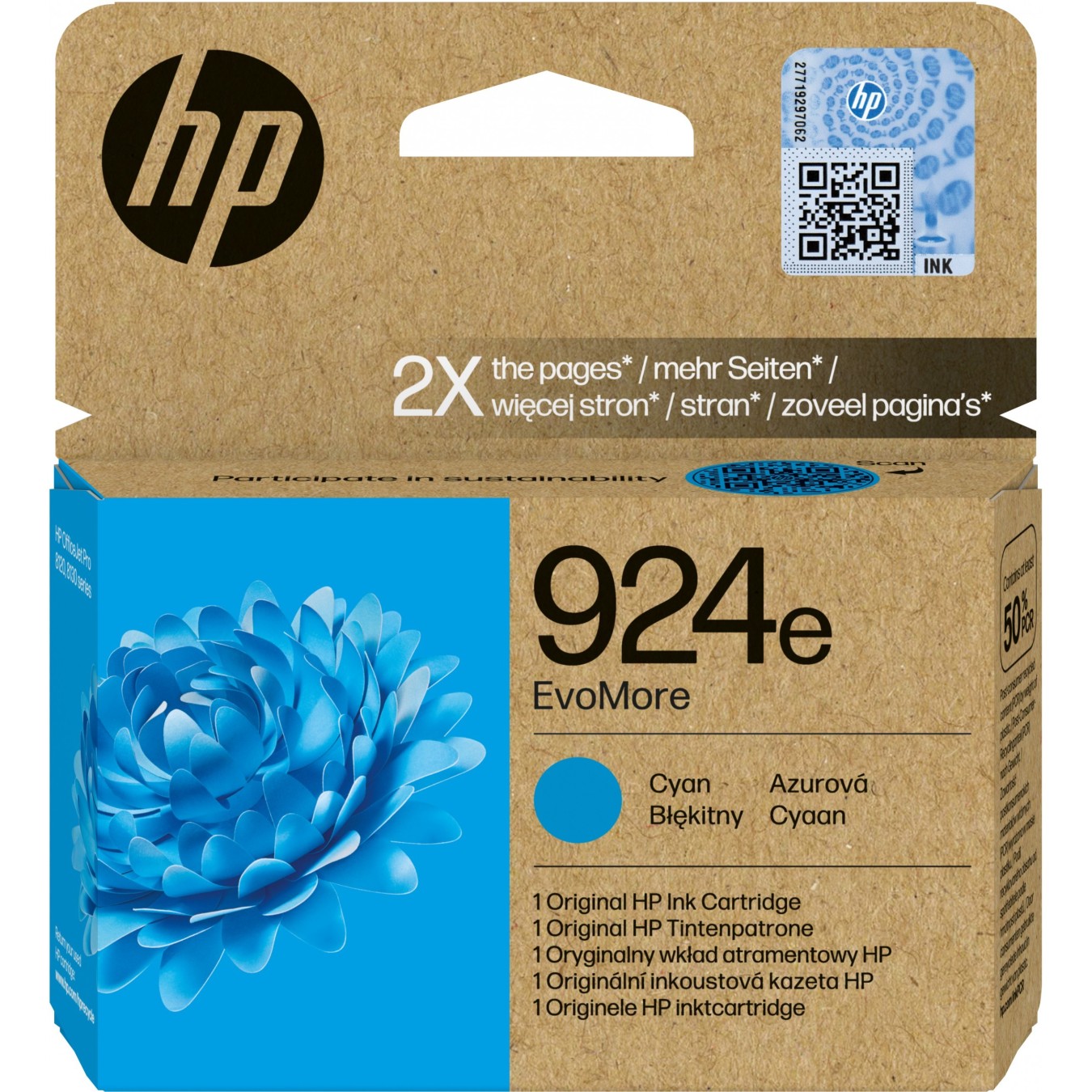 HP 924e EvoMore Cyan Original Ink Cartridge - 924e - Cyan, Original, High Yield (XL) — Buy in Cyprus with Fast Delivery