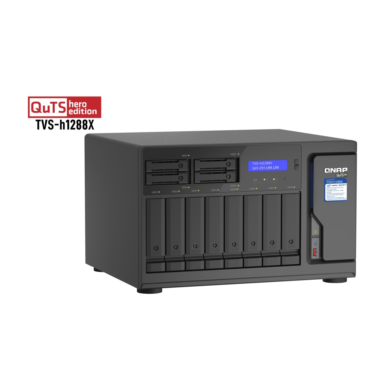 QNAP NAS Server - TVS-h1288X-W1250 - Black, 16G DDR4, Xeon W-1250 @3.3GHz, 12-Bay — Buy in Cyprus with Fast Delivery