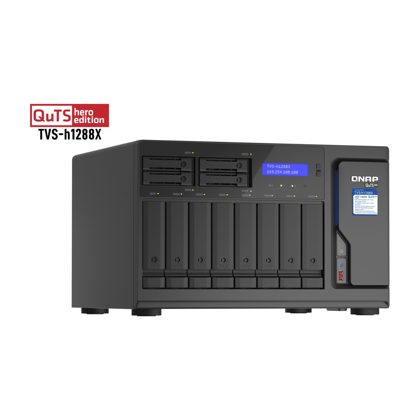QNAP NAS Server - TVS-h1288X-W1250 - Black, 16G DDR4, Xeon W-1250 @3.3GHz, 12-Bay — Buy in Cyprus with Fast Delivery