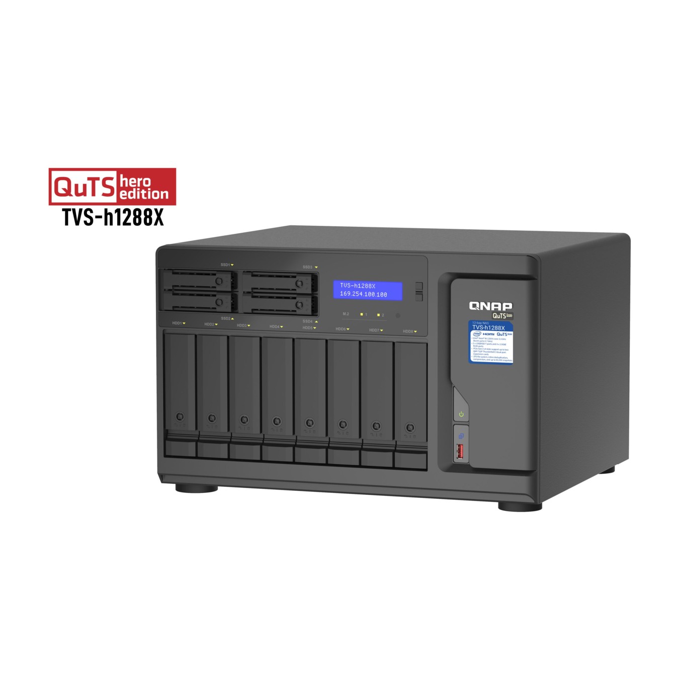 QNAP NAS Server - TVS-h1288X-W1250 - Black, 16G DDR4, Xeon W-1250 @3.3GHz, 12-Bay — Buy in Cyprus with Fast Delivery
