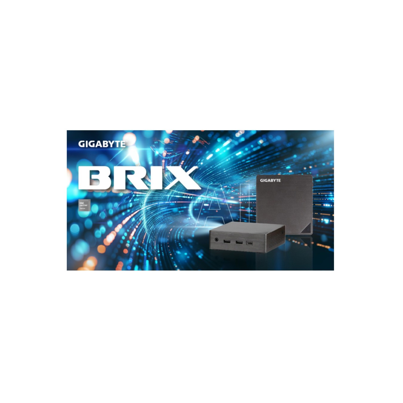 Gigabyte BRIX Barebone GB-BRU7-255H - Intel Core Ultra 7, DDR5, 96 GB max, 2x SO-DIMM, M.2 NVMe, Dual HDMI, Wi-Fi 7, Ethernet
