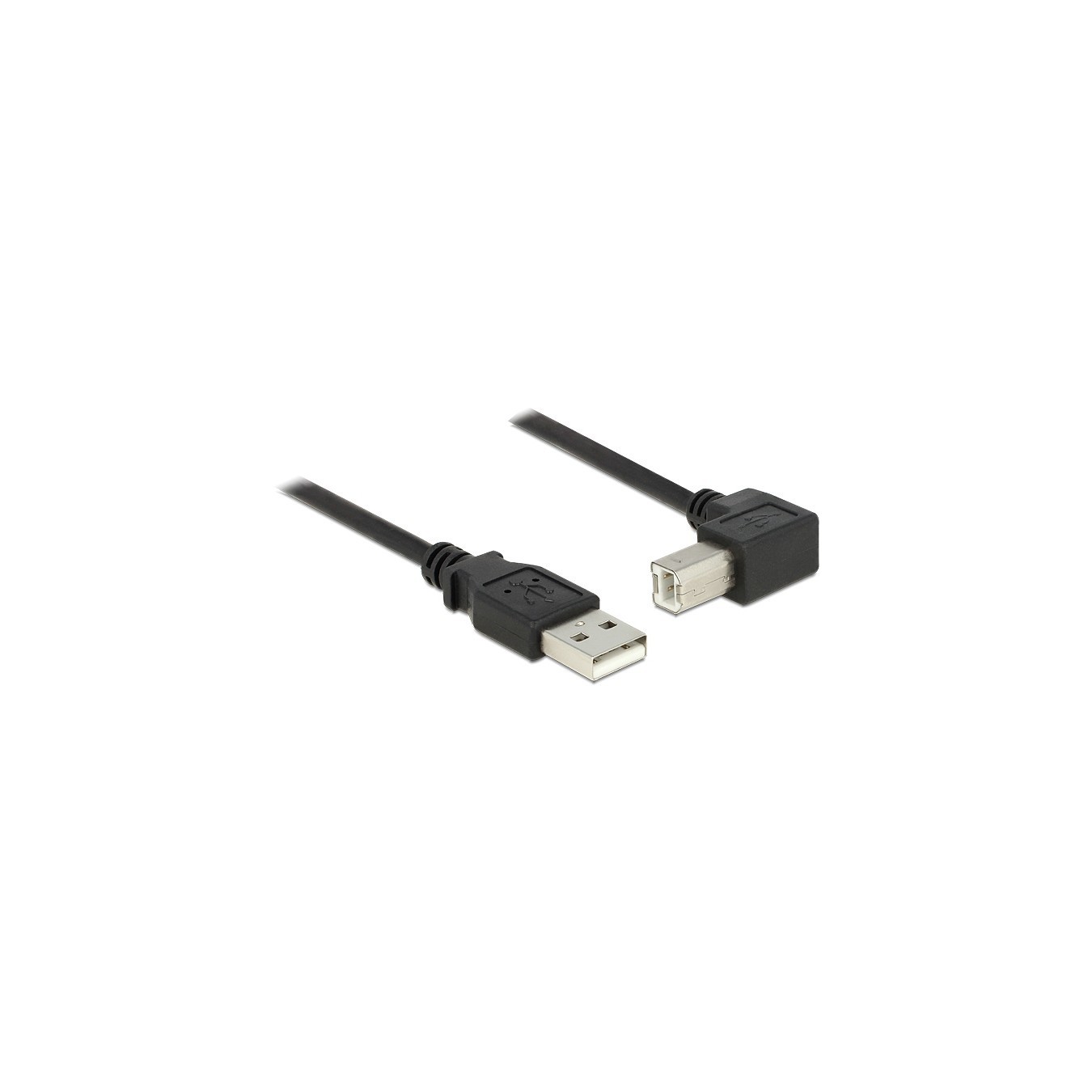 DELOCK USB Cable A to B 90° St St 2.00m Black — Buy in Cyprus with Fast Delivery