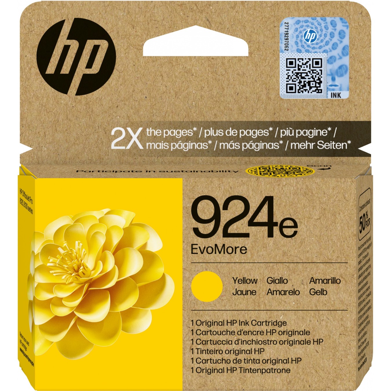 HP 924e EvoMore Yellow Original Ink Cartridge - 924e - Yellow, Original, XL yield — Buy in Cyprus with Fast Delivery