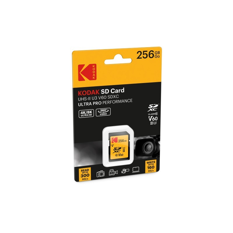 Buy CARD Kodak 256GB SDXC UHS-II U3 V60 Ultra Pro - Black/Orange in Cyprus, Nicosia, Limassol, Larnaka, Pafos