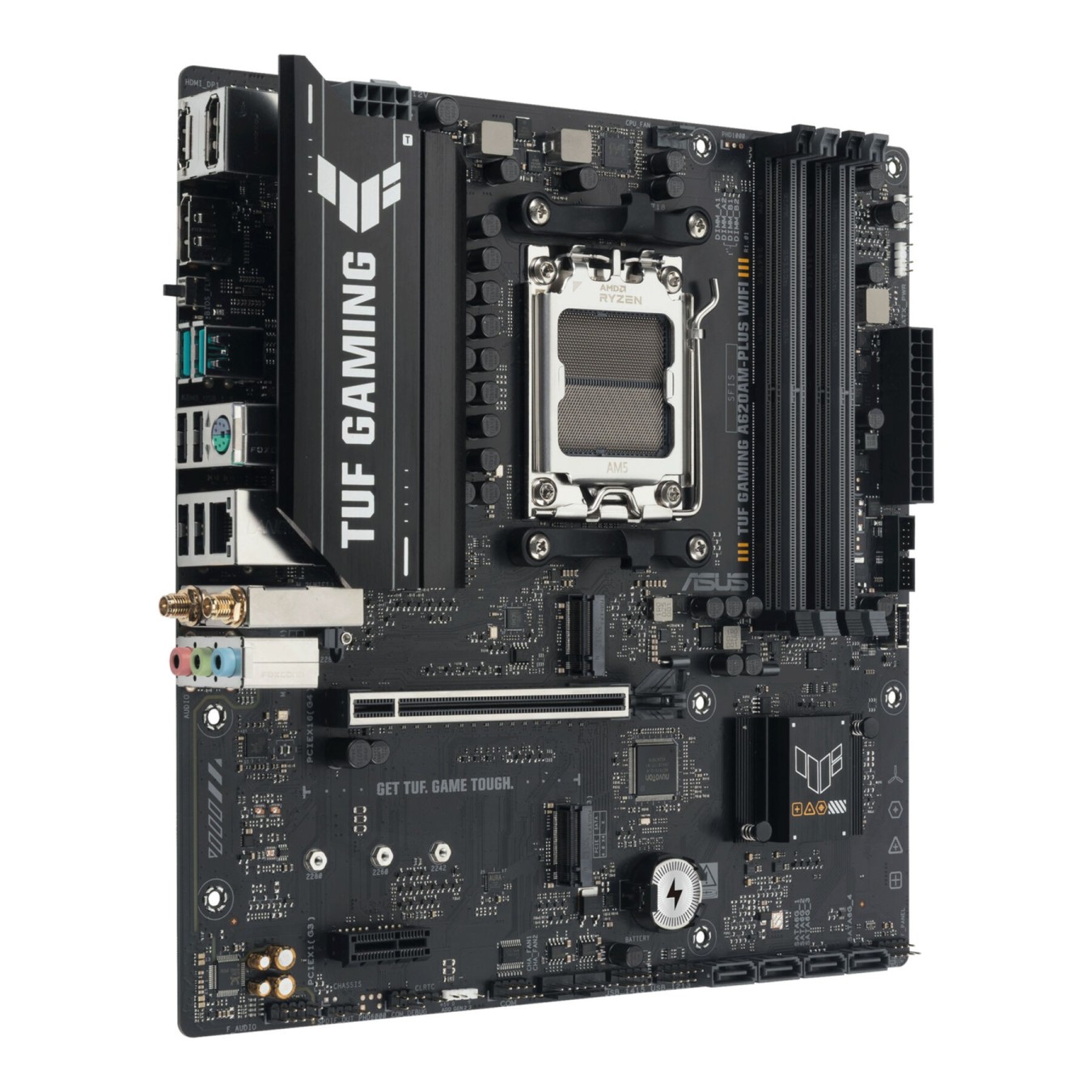 ASUS TUF A620AM-PLUS WIFI - A620AM-PLUS WIFI - Micro-ATX AM5 DDR5 Motherboard, 2x M.2, 4x SATA, 2.5GbE, Wi-Fi 6