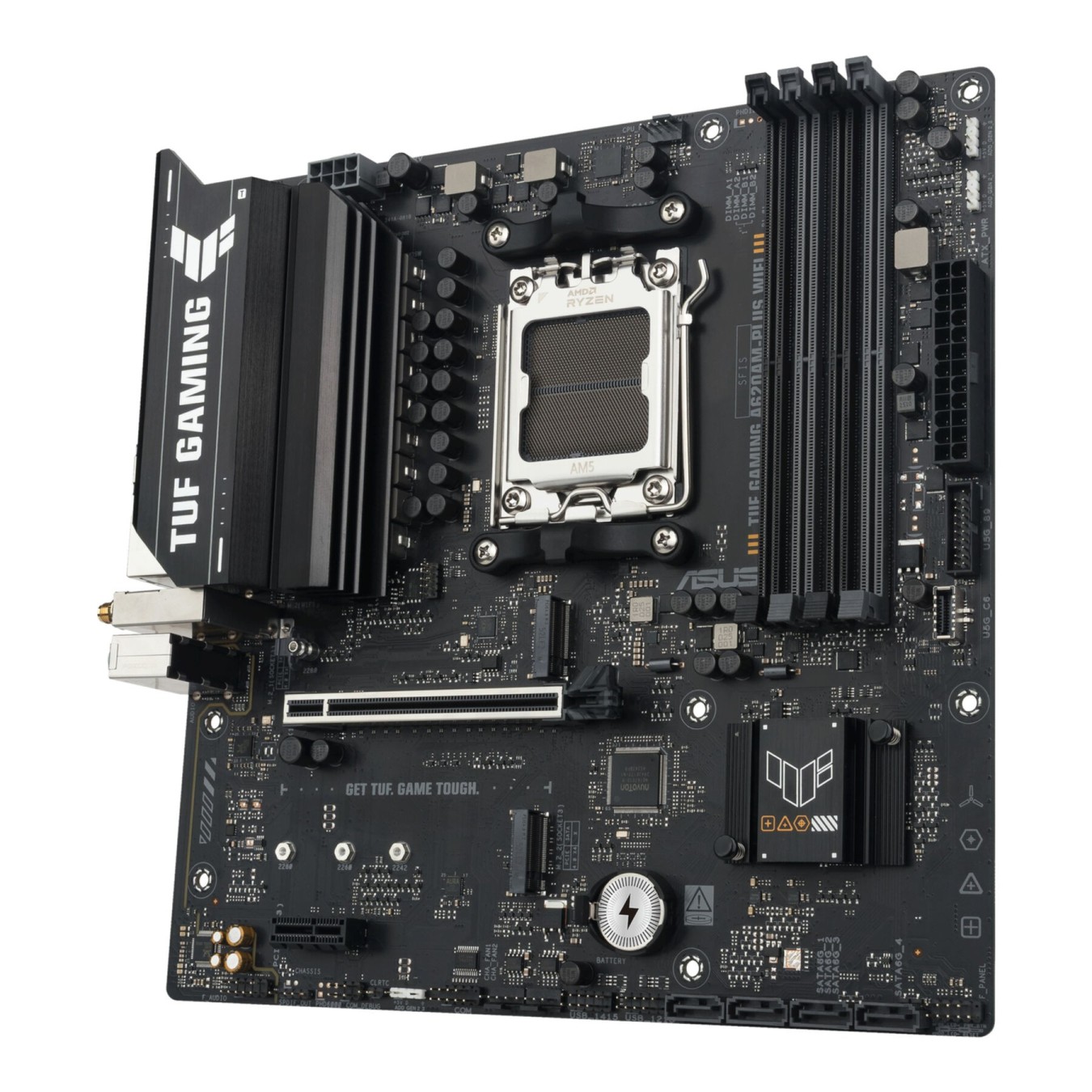 ASUS TUF A620AM-PLUS WIFI - A620AM-PLUS WIFI - Micro-ATX AM5 DDR5 Motherboard, 2x M.2, 4x SATA, 2.5GbE, Wi-Fi 6