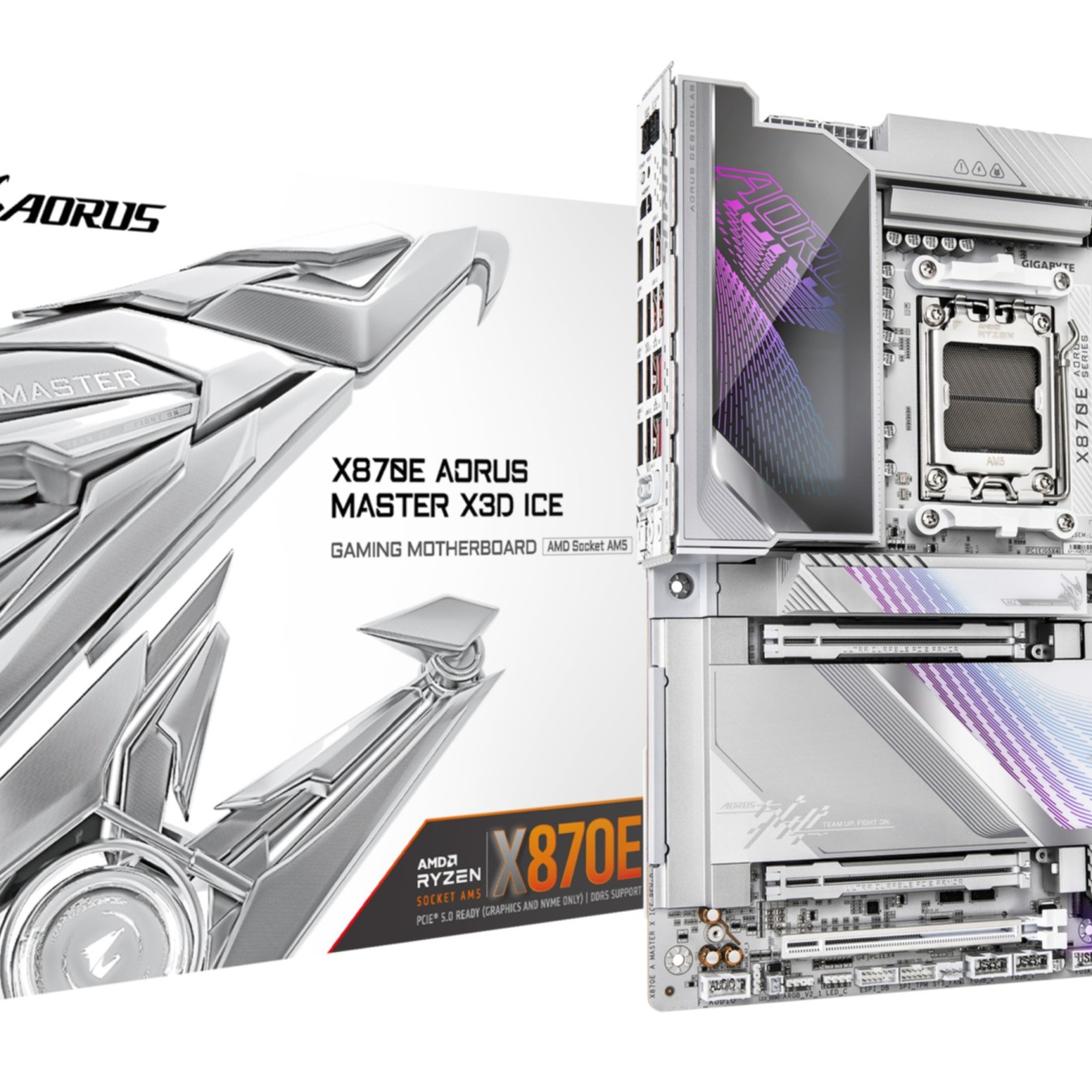 Gigabyte GA-X870E A MASTER X ICE (AM5) (D) - GA-X870E A MASTER X ICE - White, DDR5, 256 GB, ATX