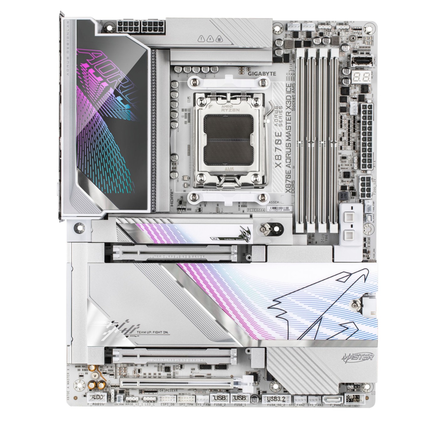 Gigabyte GA-X870E A MASTER X ICE (AM5) (D) - GA-X870E A MASTER X ICE - White, DDR5, 256 GB, ATX