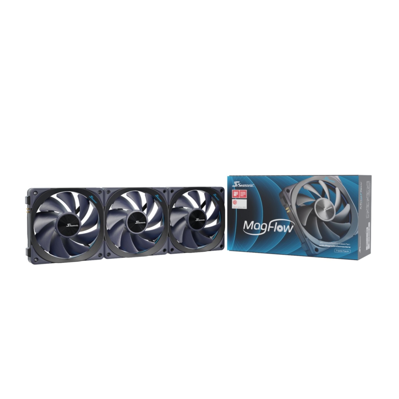 PC- Caselüfter Seasonic MagFlow 3Pack - 3x120mm 12V Fans (Black) — Buy in Cyprus with Fast Delivery