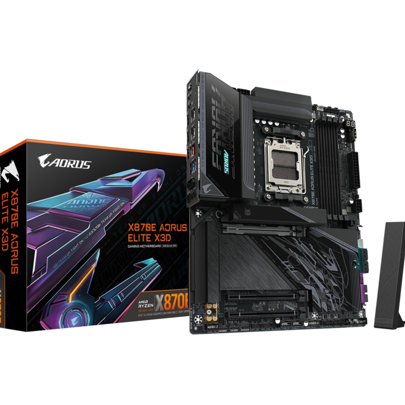 Gigabyte GA-X870E A Elite X (AM5) (D) - GA-X870E A Elite X - AM5 Socket, DDR5, ATX, 4x DIMM, 256GB max, PCIe 5.0, 4x M.2
