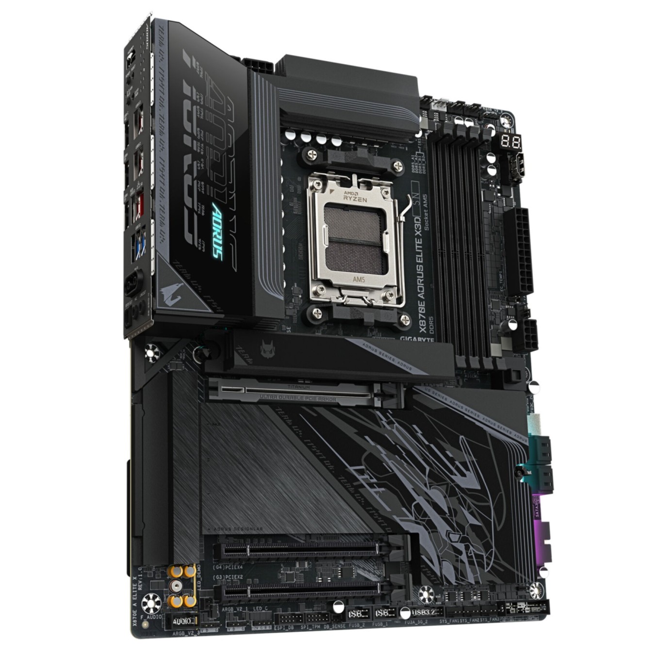 Gigabyte GA-X870E A Elite X (AM5) (D) - GA-X870E A Elite X - AM5 Socket, DDR5, ATX, 4x DIMM, 256GB max, PCIe 5.0, 4x M.2