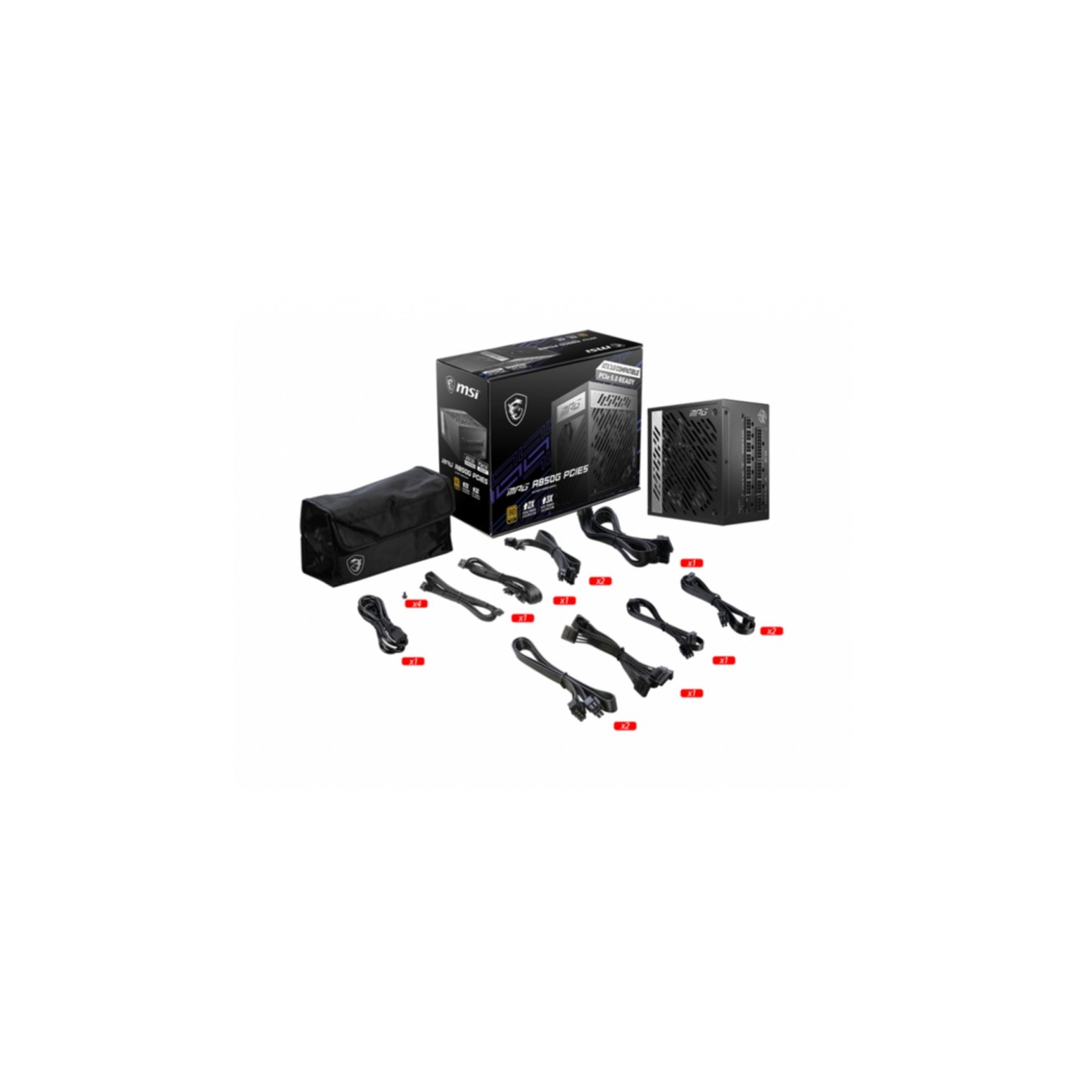 MSI MPG A850G PCIE5 PSU - A850G - Black, 850 W, 80+ Gold, Fully Modular, ATX3.0 — Buy in Cyprus with Fast Delivery