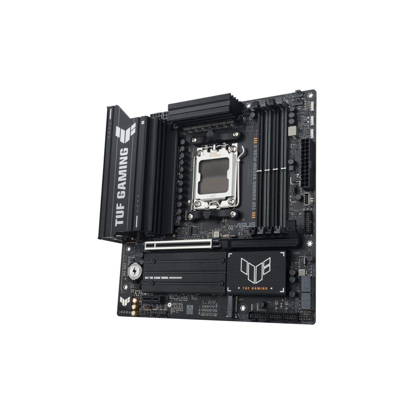 ASUS TUF B850M-PLUS II GAMING (AM5) (D) - Micro-ATX DDR5, 4x DIMM, 256 GB max, 3x M.2, 4x SATA, 2.5GbE