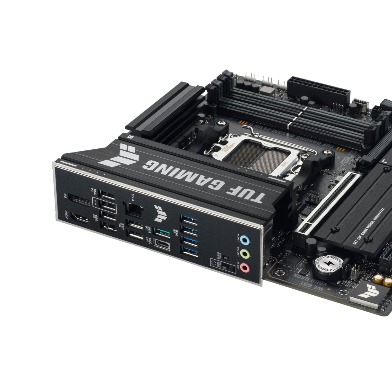 ASUS TUF B850M-PLUS II GAMING (AM5) (D) - Micro-ATX DDR5, 4x DIMM, 256 GB max, 3x M.2, 4x SATA, 2.5GbE