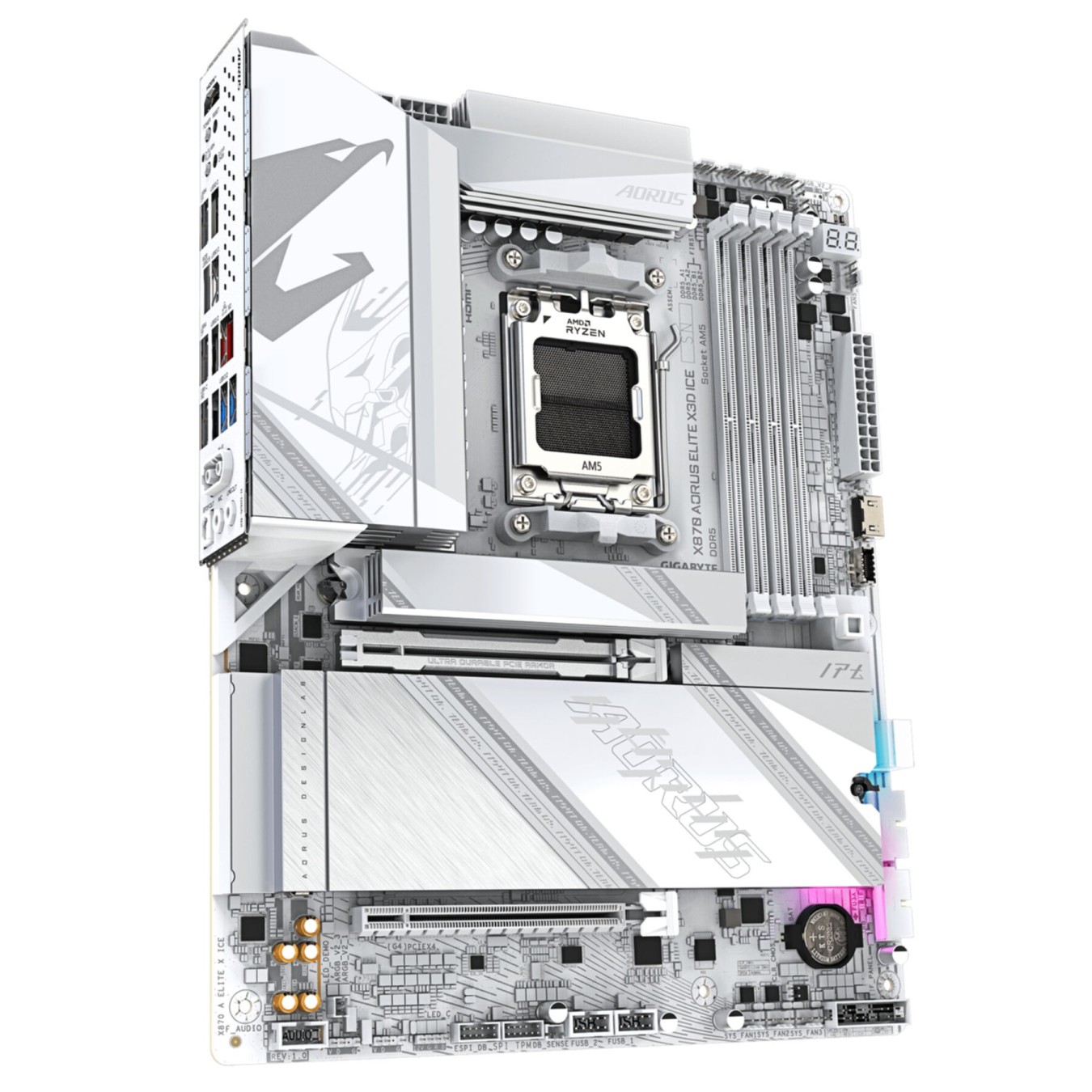 Gigabyte GA-X870 AORUS ELITE X3D ICE - AM5 ATX DDR5 256GB White — Buy in Cyprus with Fast Delivery