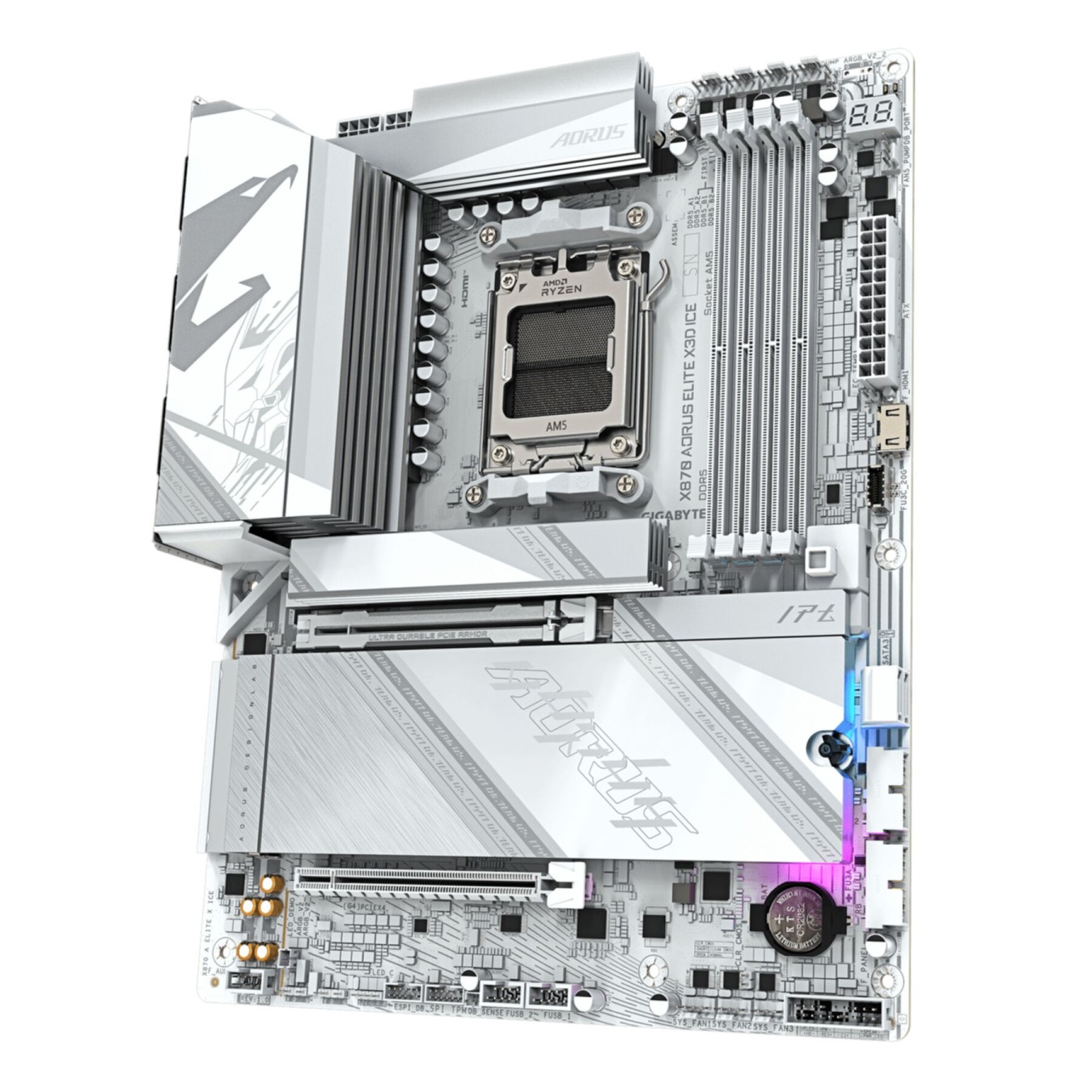 Gigabyte GA-X870 AORUS ELITE X3D ICE - AM5 ATX DDR5 256GB White — Buy in Cyprus with Fast Delivery