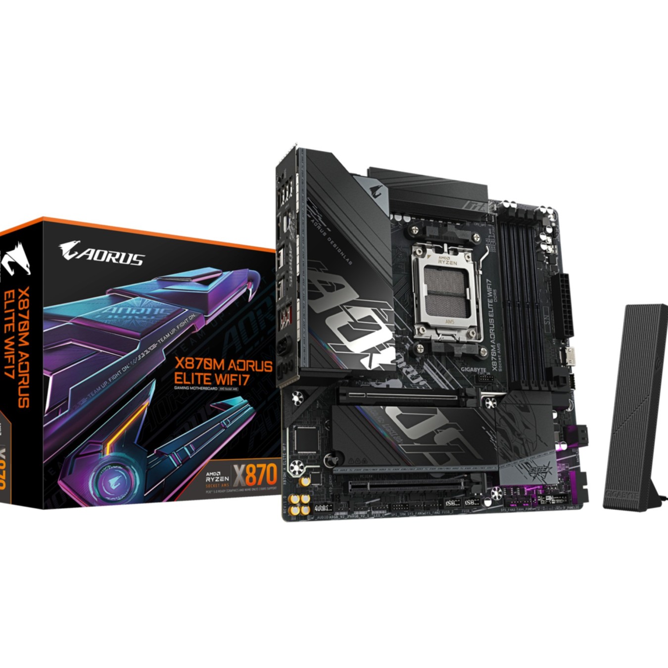 Gigabyte GA-X870M A ELITE WF7 - GA-X870M A ELITE WF7 - Black, AM5 Socket, DDR5, 256 GB Max, Micro-ATX