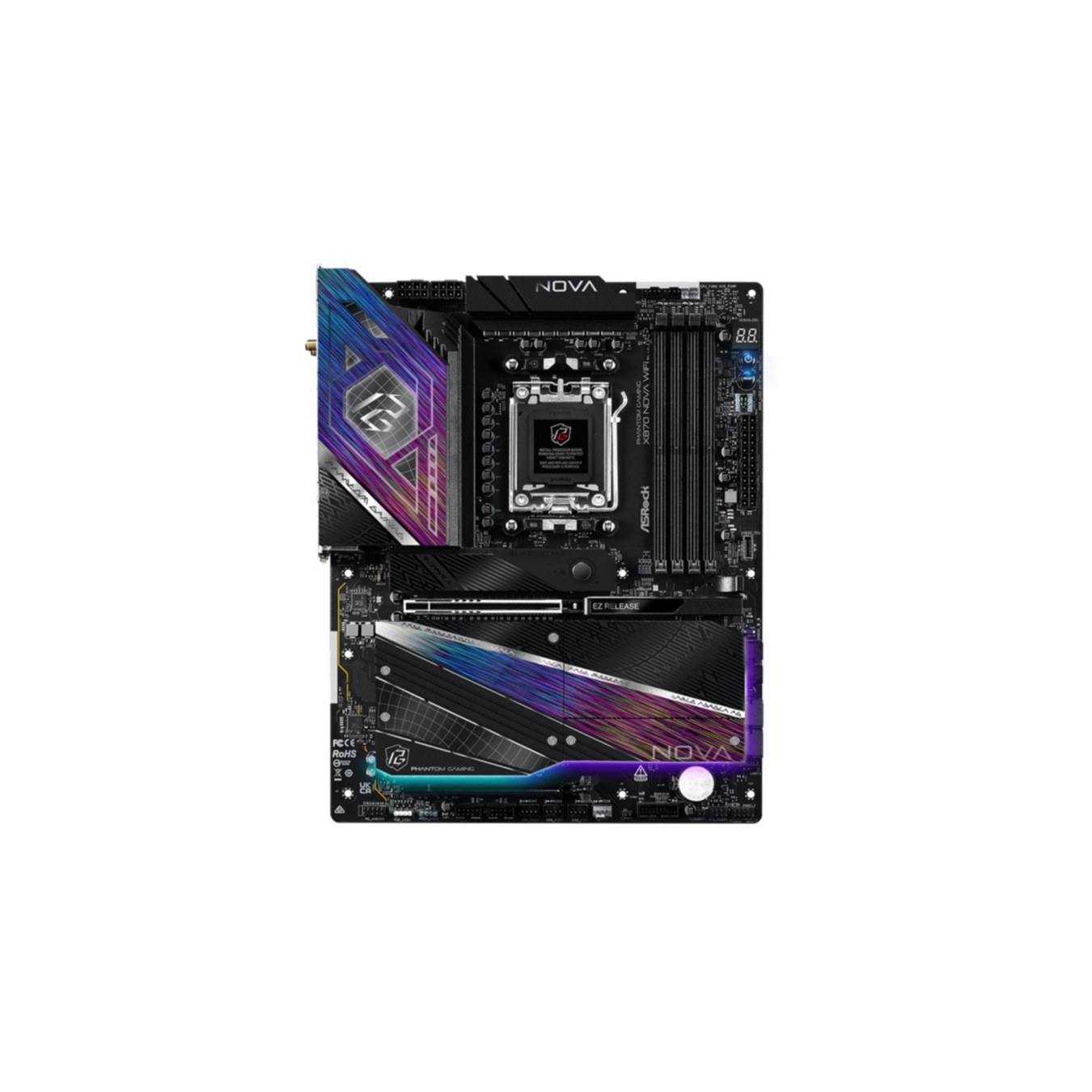 ASROCK X870 Nova WiFi (AM5) - ATX DDR5, 256 GB max, 4 DIMMs, PCIe Gen4/5, Wi-Fi 7 — Buy in Cyprus with Fast Delivery