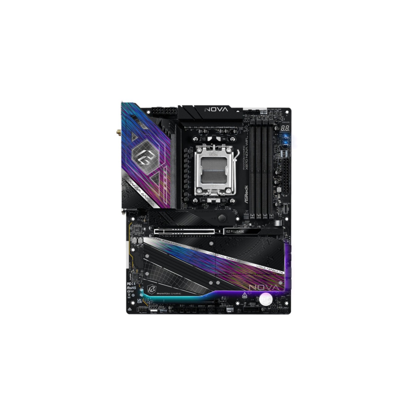 ASROCK X870 Nova WiFi (AM5) - ATX DDR5, 256 GB max, 4 DIMMs, PCIe Gen4/5, Wi-Fi 7 — Buy in Cyprus with Fast Delivery