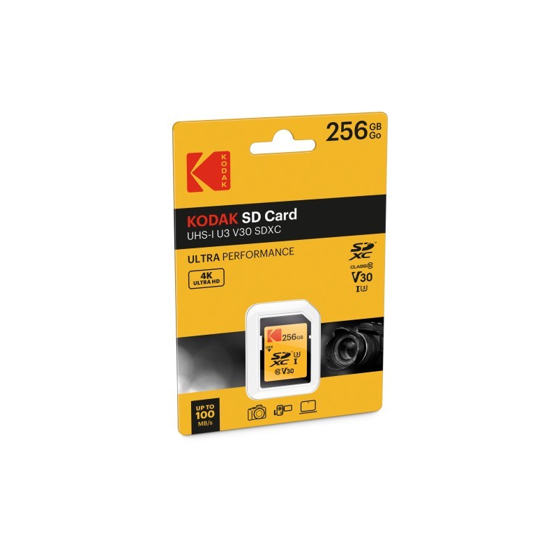 Buy Kodak Card SDXC 256GB UHS-I U3 V30 Ultra - EKMSD256GXC10HPRK - SDXC, Read 10... in Cyprus, Nicosia, Limassol, Larnaka, Pafos