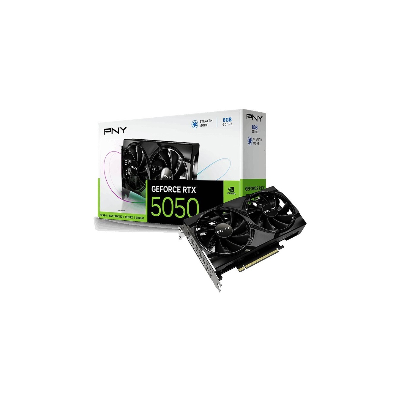 RTX 5050 8GB PNY Dual Fan GDDR6 - RTX 5050 - Black, 8 GB GDDR6, 2317-2572 MHz, PCIe x8 5.0 — Buy in Cyprus with Fast Delivery