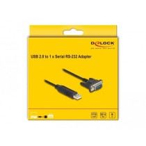 DELOCK USB 2.0 Type-A to RS-232 Serial Cable 50cm - (Color: Black) — Buy in Cyprus with Fast Delivery