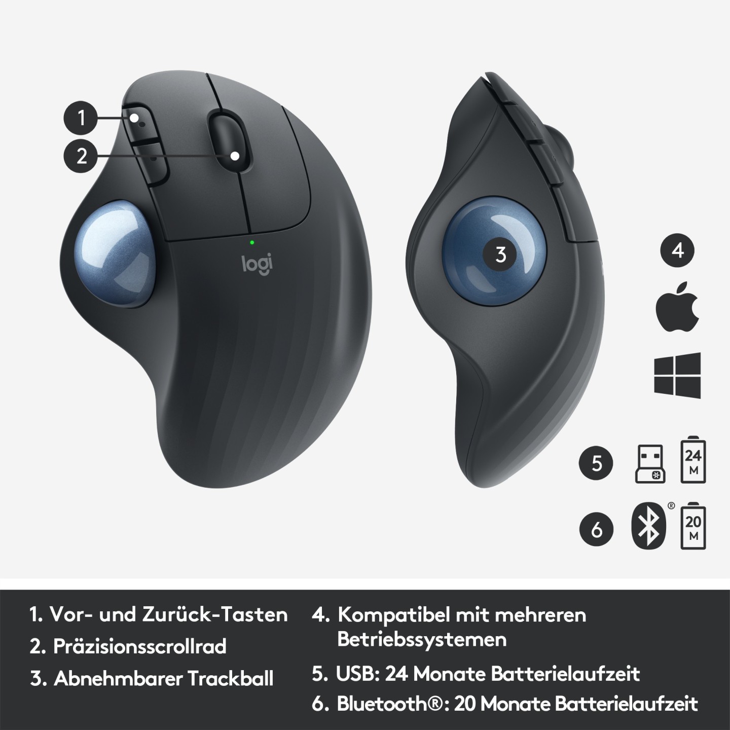 Logitech ERGO M575 Wireless Trackball Graphit - 910-006197 (Boxed) — Buy in Cyprus with Fast Delivery
