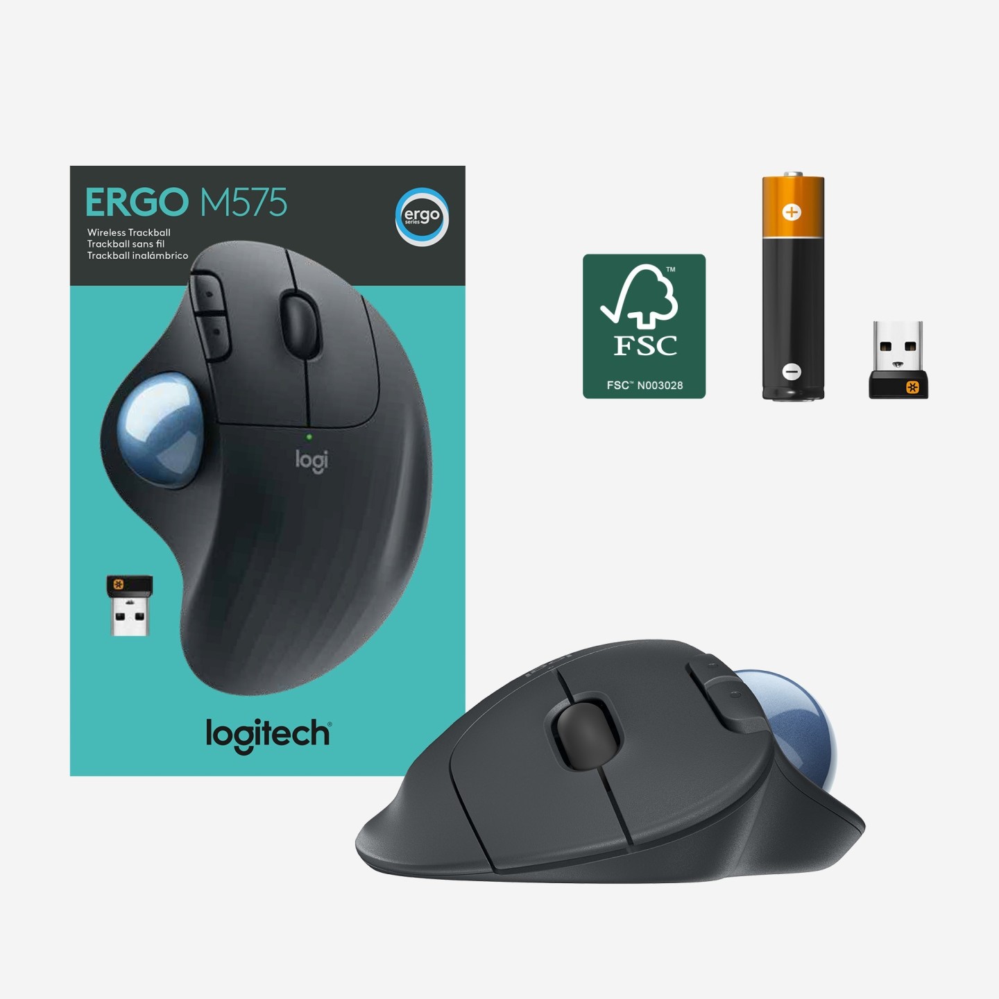 Logitech ERGO M575 Wireless Trackball Graphit - 910-006197 (Boxed) — Buy in Cyprus with Fast Delivery