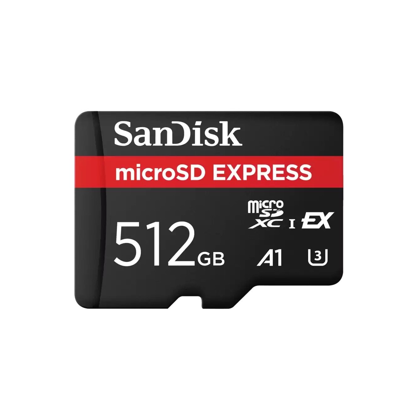 SanDisk MicroSDXC Card - SDSQXFN-512G-GN4NN - Black, 512GB, Read 880 MB/s, Write 650 MB/s, UHS-I, Class 3 (U3), A1