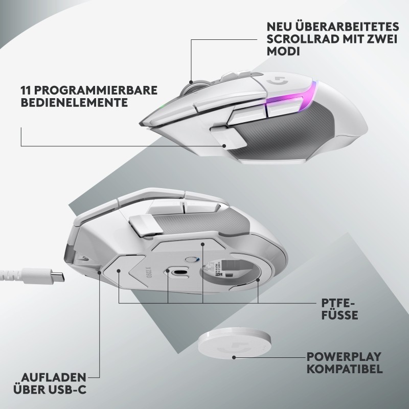 Buy Logitech G502 X PLUS - EER2 - White Premium Wireless Mouse in Cyprus, Nicosia, Limassol, Larnaka, Pafos