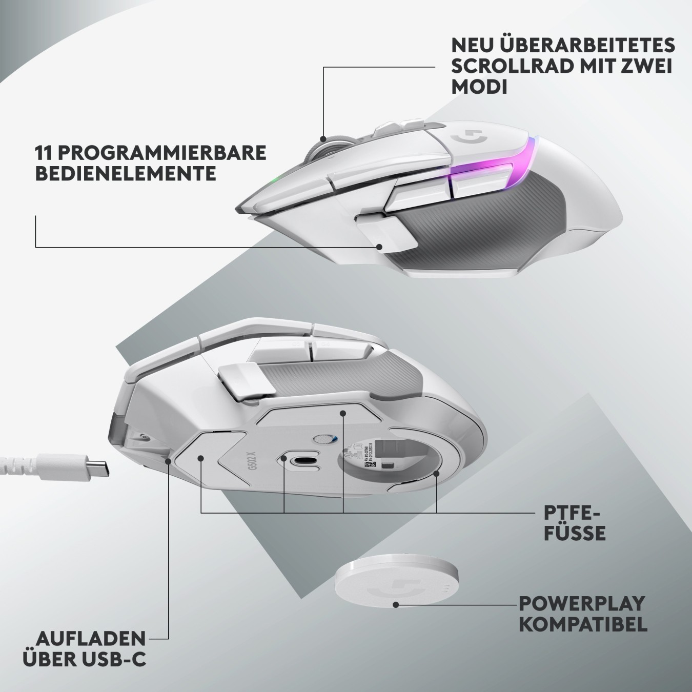 Logitech G502 X PLUS - EER2 - White Premium Wireless Mouse — Buy in Cyprus with Fast Delivery