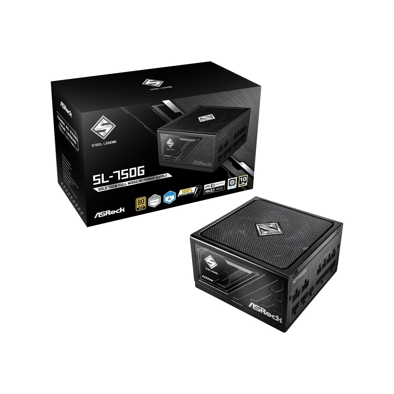 1000W ASRock Steel Legend SL-1000G - Black, ATX, 80+ Gold, Fully Modular PSU — Buy in Cyprus with Fast Delivery