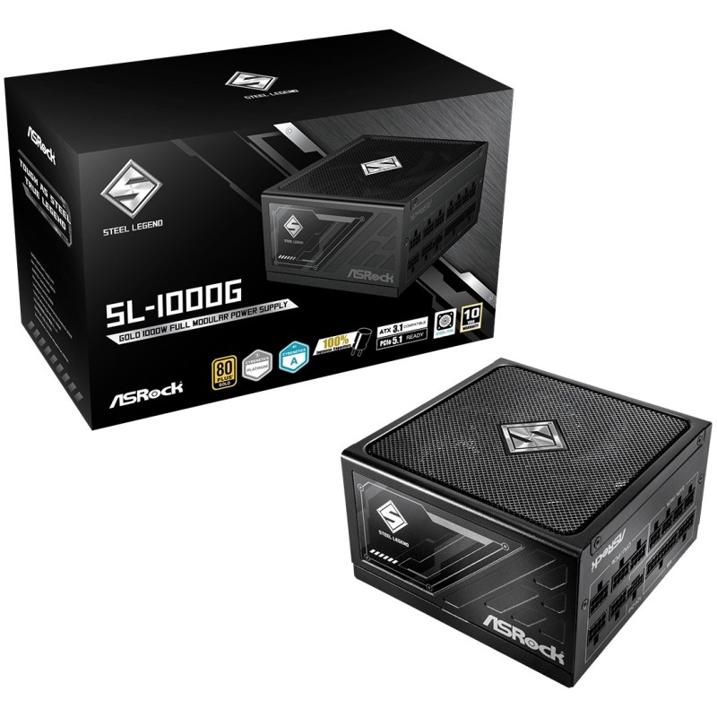 Buy 1000W ASRock Steel Legend SL-1000G - Black, ATX, 80+ Gold, Fully Modular PSU in Cyprus, Nicosia, Limassol, Larnaka, Pafos